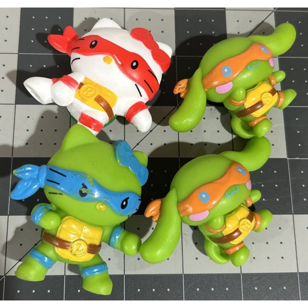 TMNT x HELLO KITTY Happy Meal Toys Lot Of 4 Ninja Turtles 2025 Set Lot